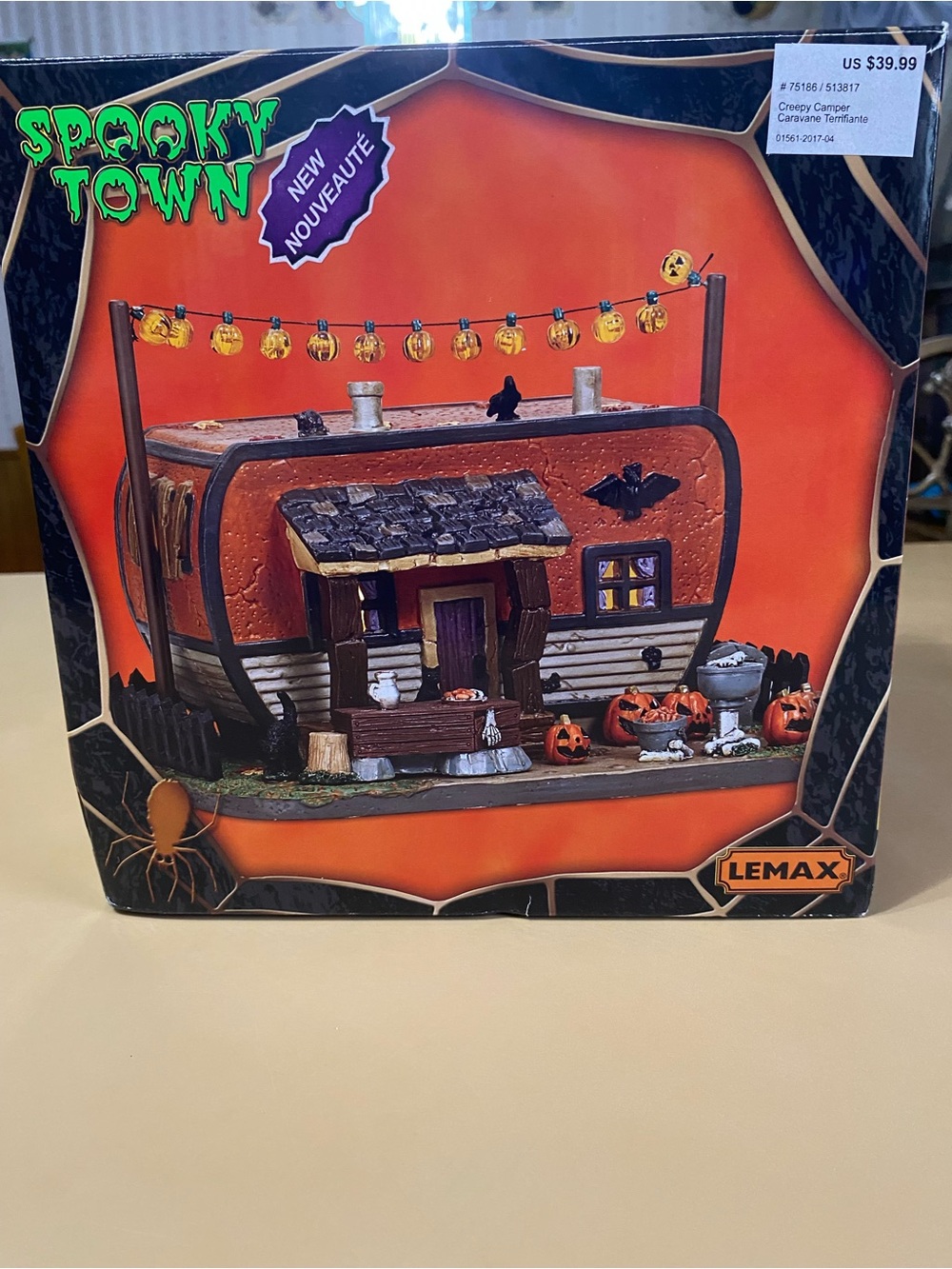 Lemax Spooky Town Orange and Black Halloween Camper Figurine 2017
